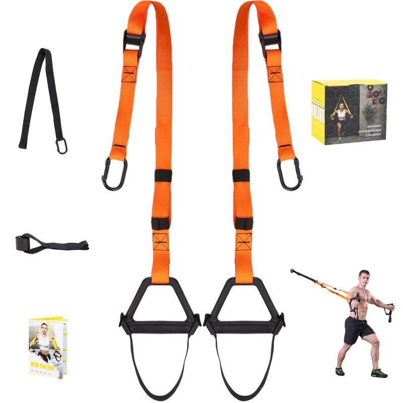 Moulyan Bodyweight Resistance Training Straps,Suspension Training straps Complete Home Gym Fitness Trainer kit for Full-Body Workout Easy Setup Gym Home Outdoors - Image 1